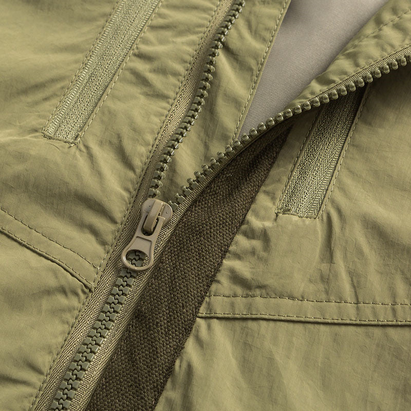 Fashionable Zip-Up Hooded Outdoor Jacket